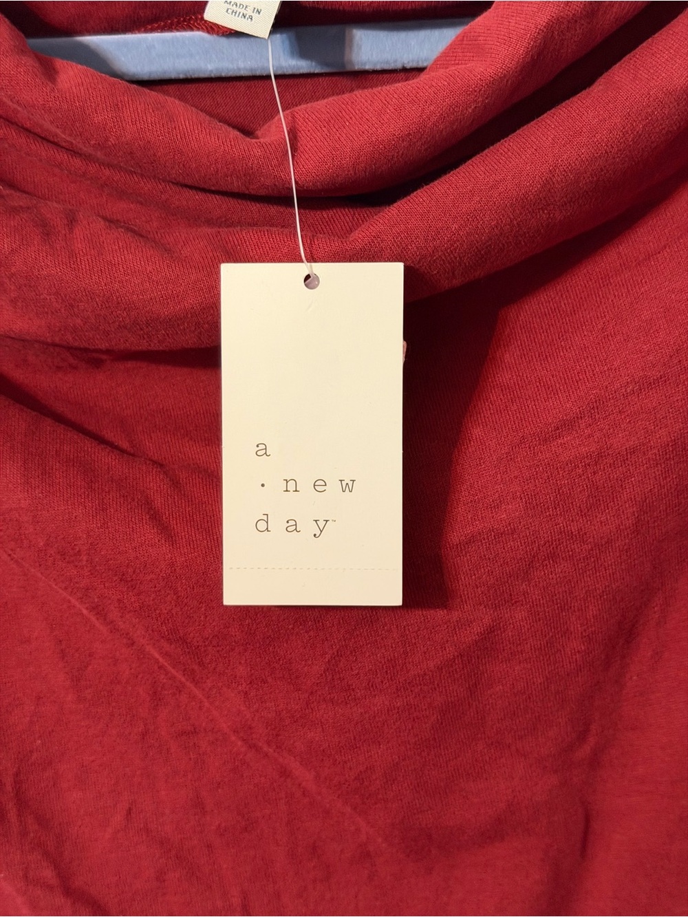 a new day Red Cowl Neck Off Shoulder Long Sleeve Tee - Picture 2 of 5